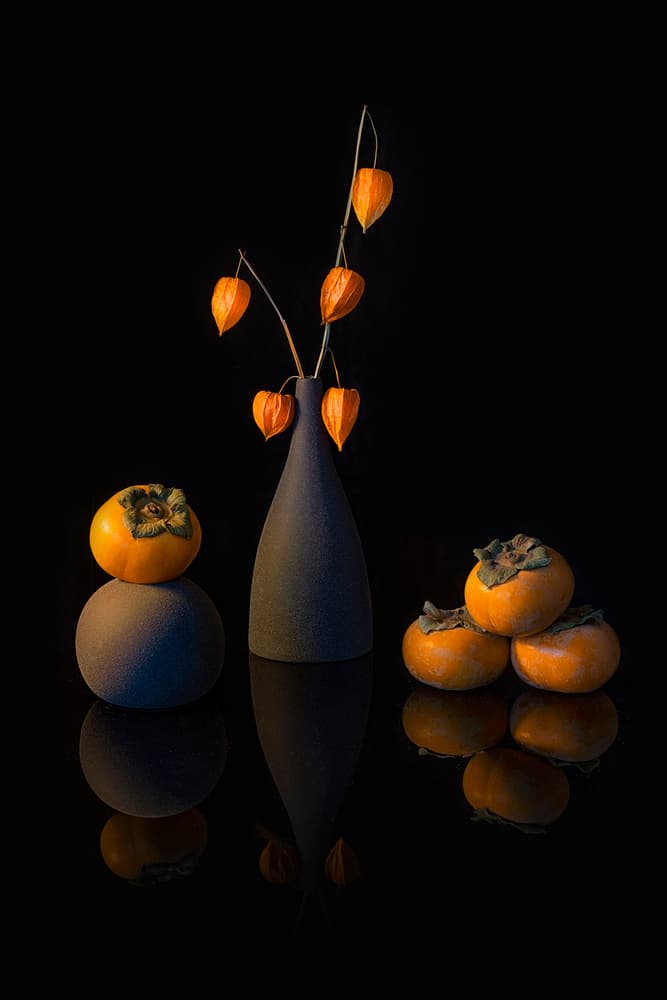Autumn Lanterns And Persimmons by Lydia Jacobs — canvas wall art