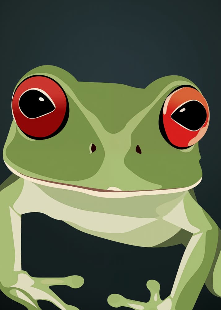 Vibrant Red Eye Frog by Andreas Magnusson — canvas wall art