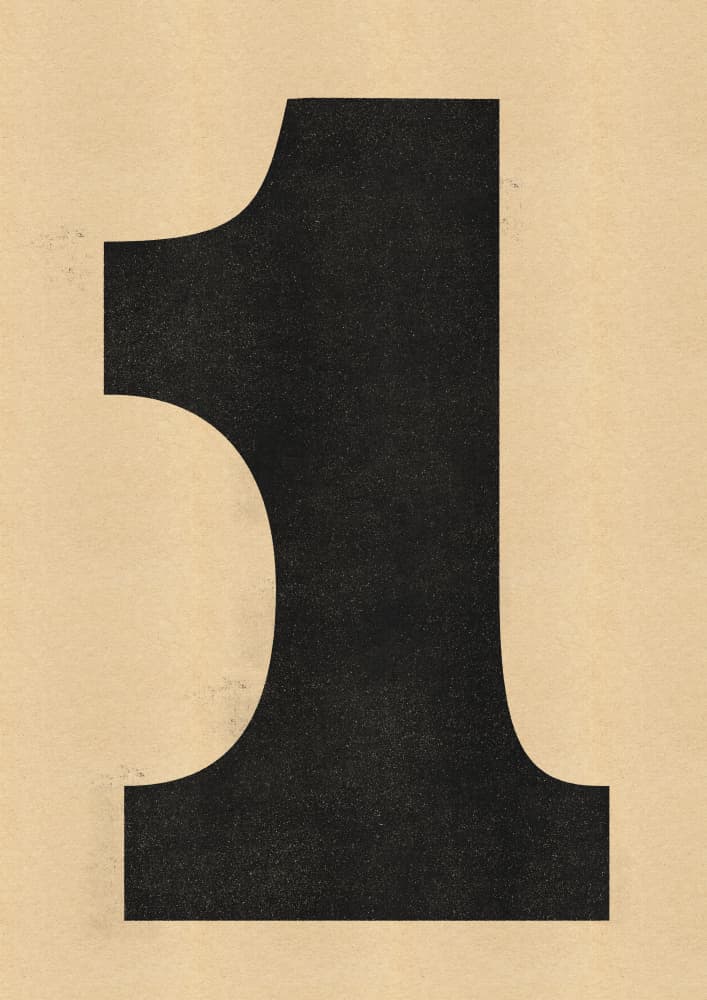 Bold Number One by Nicholas — canvas wall art