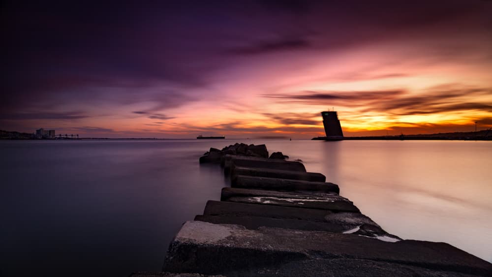 Dramatic Pier Sunset by Gonçalo Capitão — canvas wall art