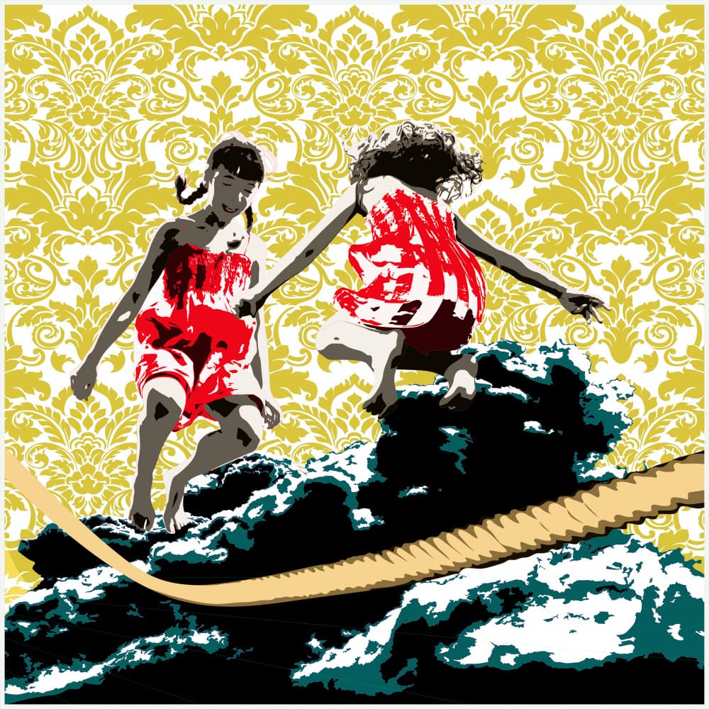 Girls Playing on Clouds by andrea de ranieri — canvas wall art