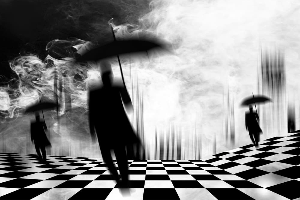 Surreal Umbrella Walk by Stefan Eisele — canvas wall art