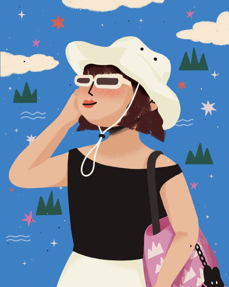 Summer Travel Woman by Zove Ahhh — canvas wall art