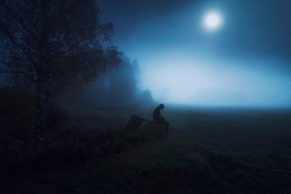 Solitary Moonlit Fog by Mika Suutari — canvas wall art