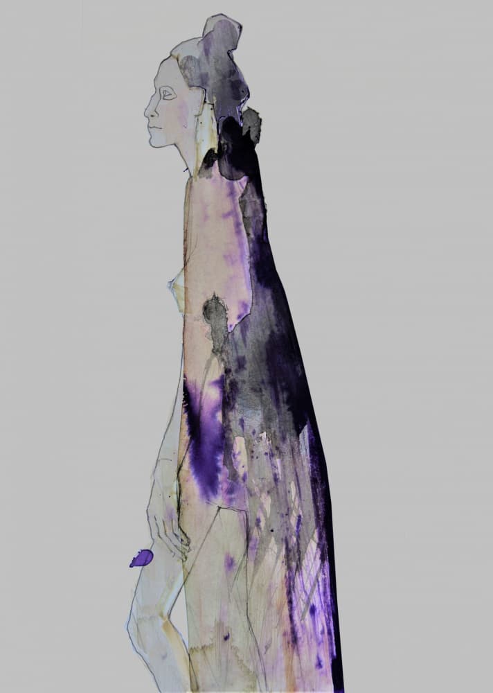 Pensive Draped Woman by Doris Schmitz — canvas wall art