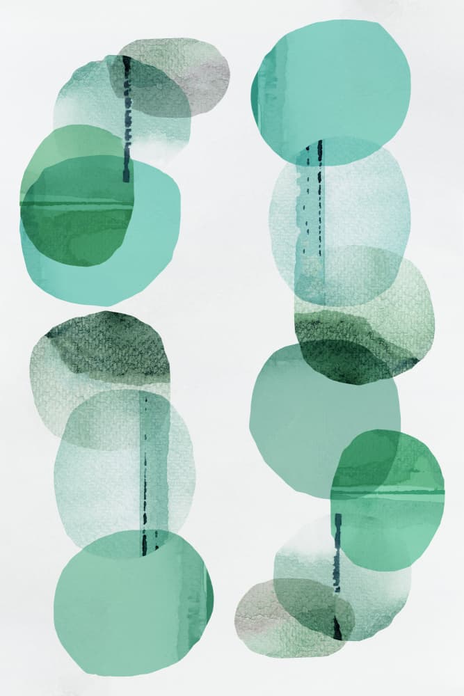 Overlapping Green Ovals by cartissi — canvas wall art