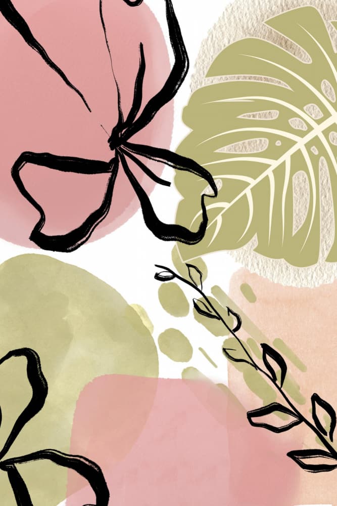 Abstract Botanical Bloom by Sally Ann Moss — canvas wall art
