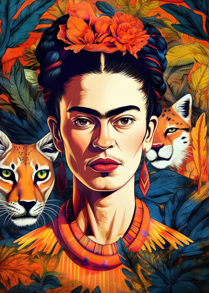 Vibrant Jungle Portrait by Justyna Jaszke — canvas wall art