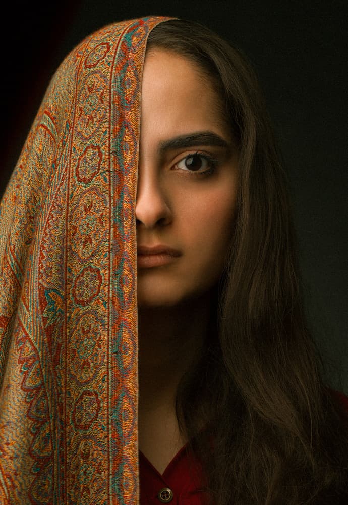 Mysterious Gaze Portrait by Mehdi Mokhtari — canvas wall art