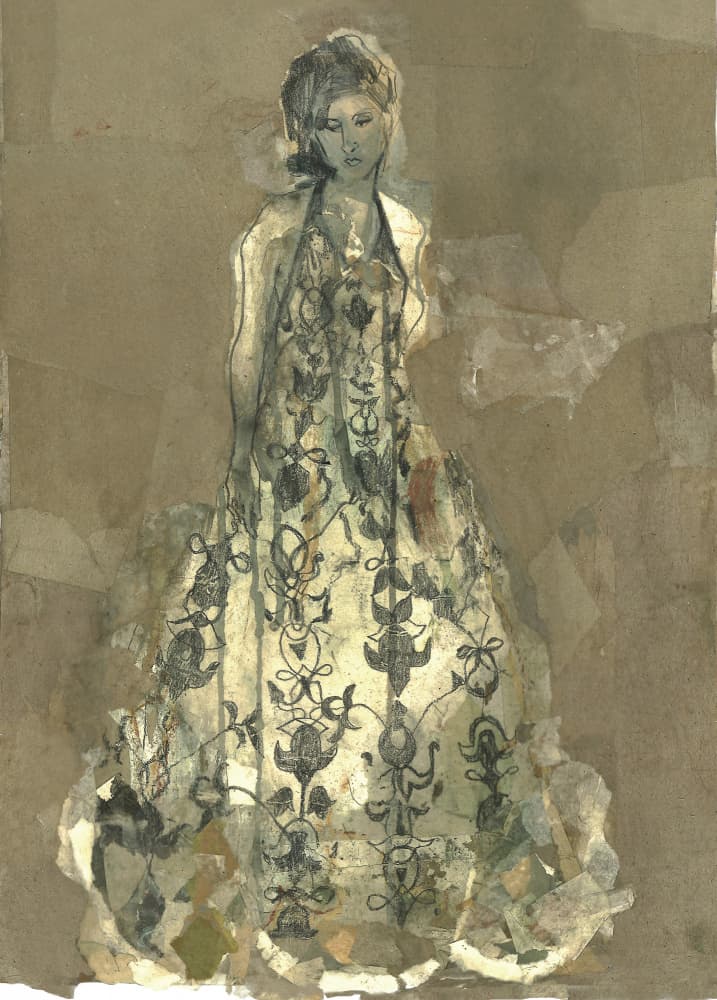Elegant Patterned Dress by Ute Rathmann — canvas wall art