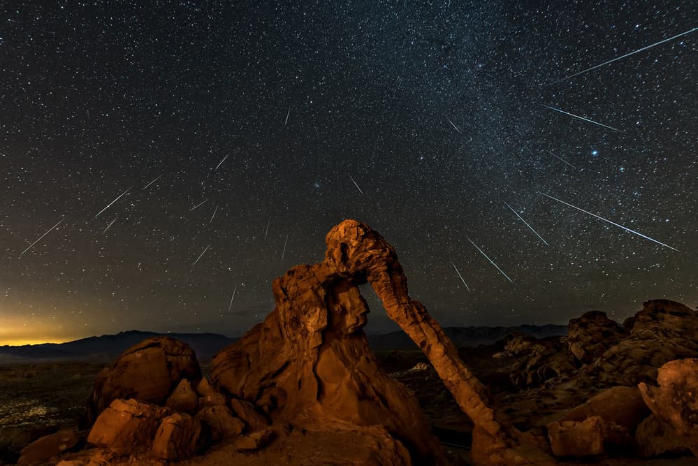 Meteors Over Elephant Rock by Hua Zhu — canvas wall art