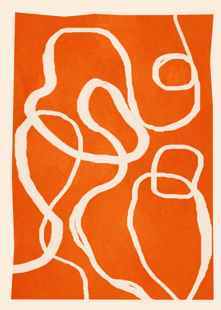 Organic Orange Flow by Nadjaa — canvas wall art