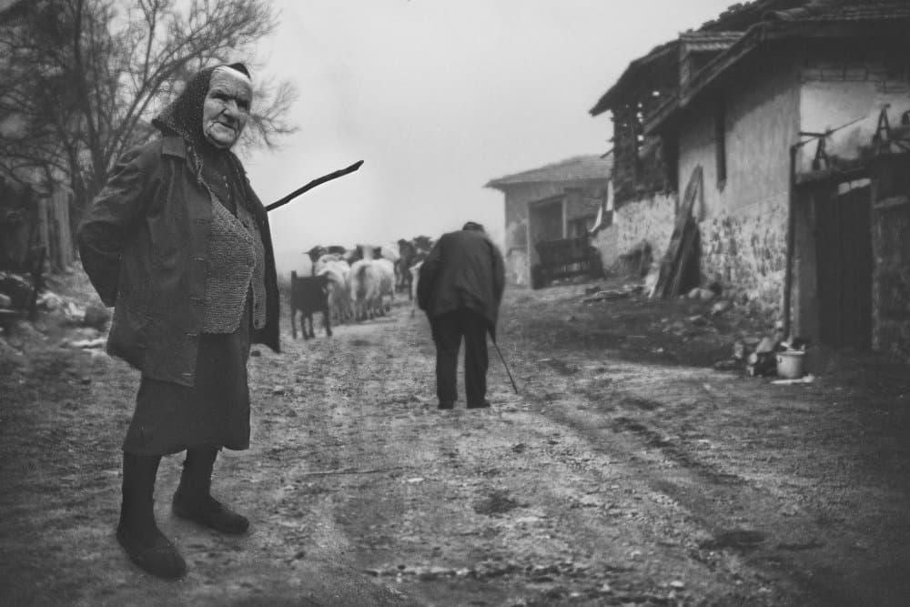 Old Woman Village Life by Todor Tanev — canvas wall art