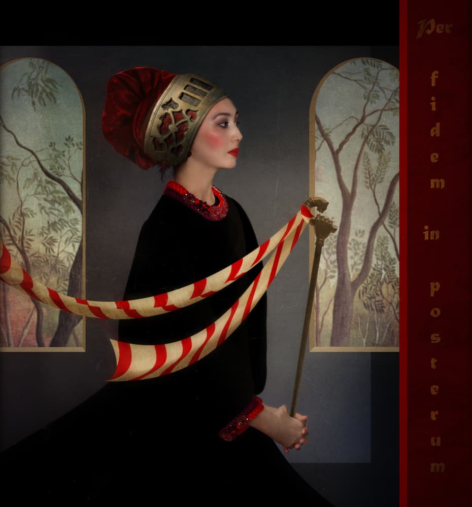 Regal Lady Red Hat by Svetlana Melik-Nubarova — canvas wall art