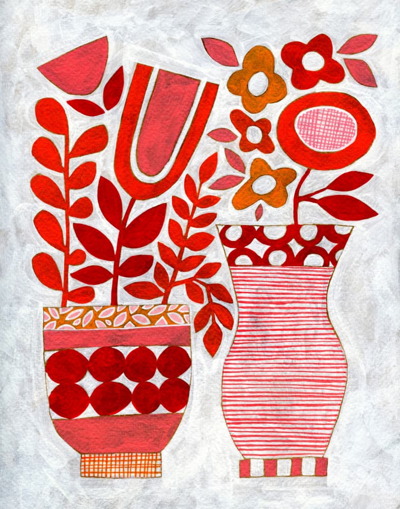 Modern Floral Vases by Susan Black — canvas wall art