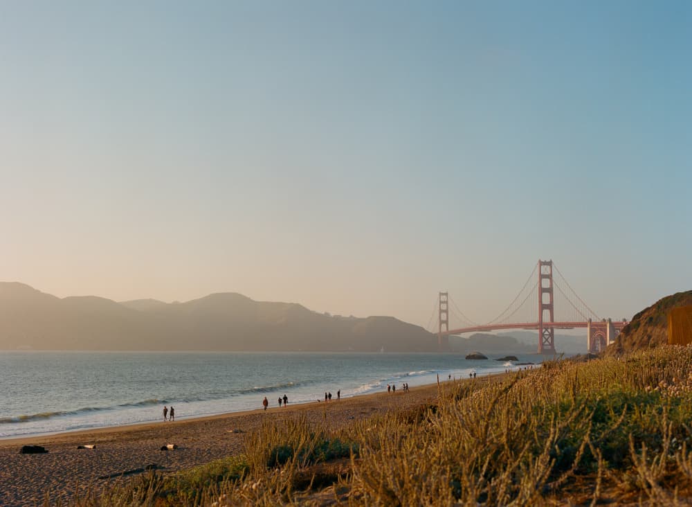 Golden Gate Coastal Sunset by Bethany Young — canvas wall art