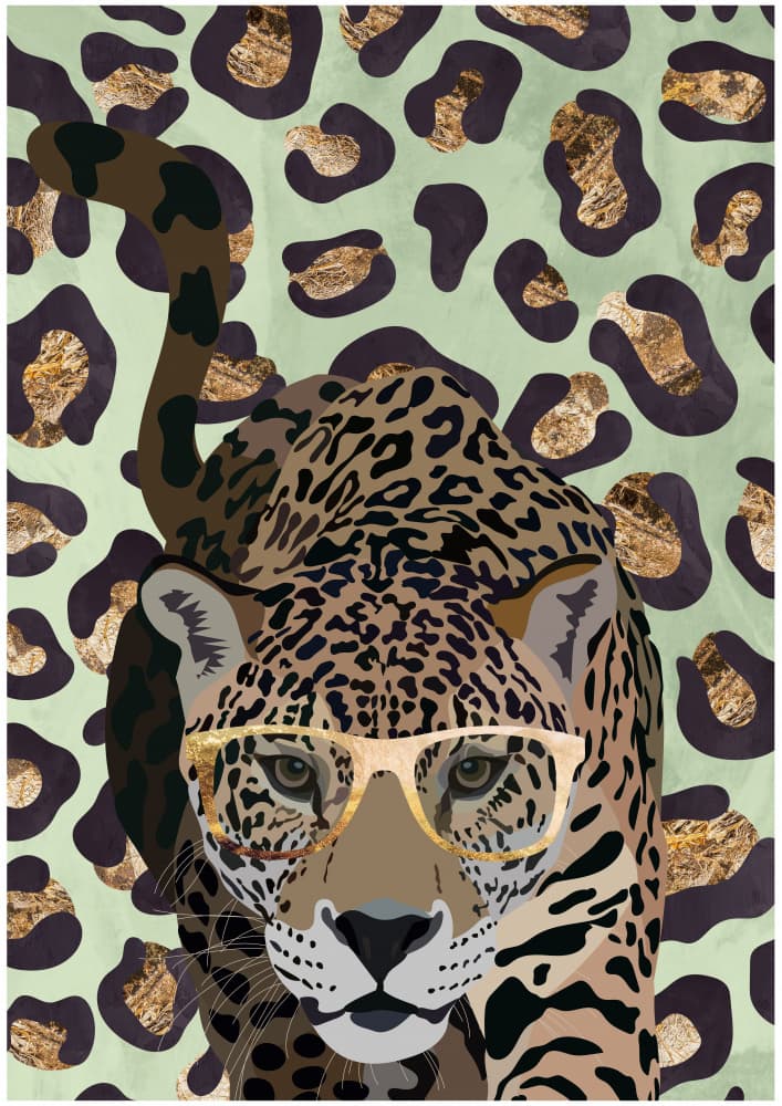Stylish Leopard Glasses by Sarah Manovski — canvas wall art