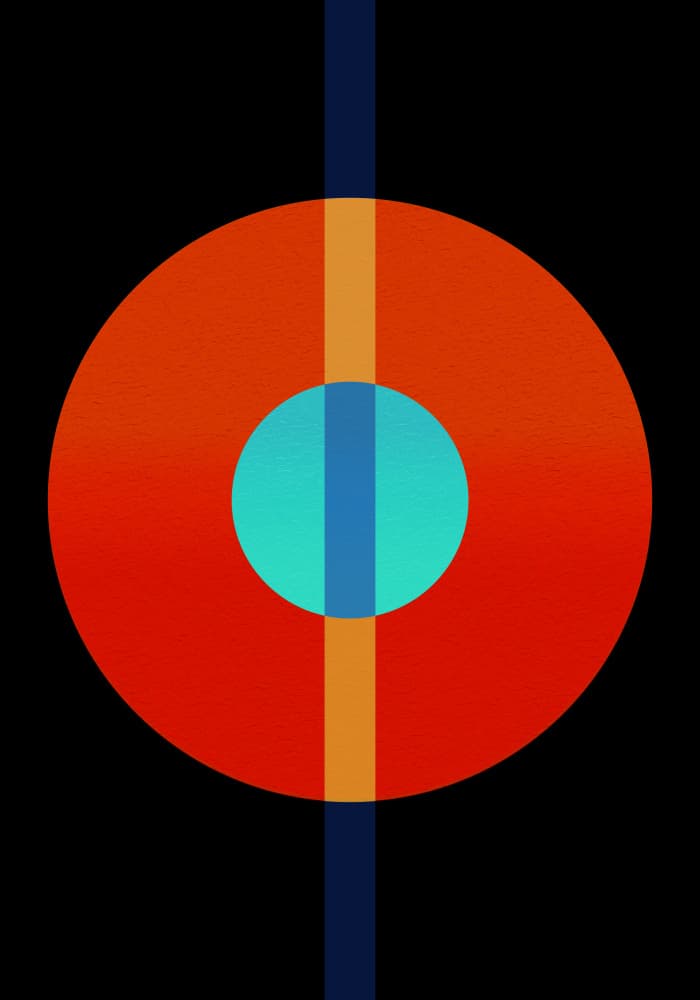 Abstract Circles Vertical Line by Jonatan Appelfeldt — canvas wall art