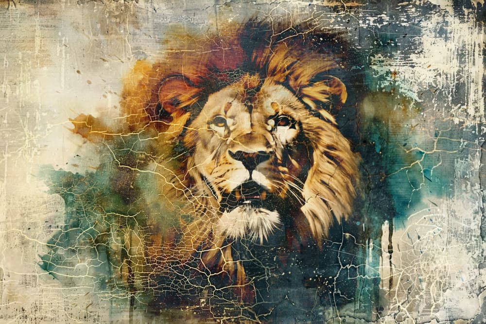 Fierce Lion King by Rafal Kulik — canvas wall art