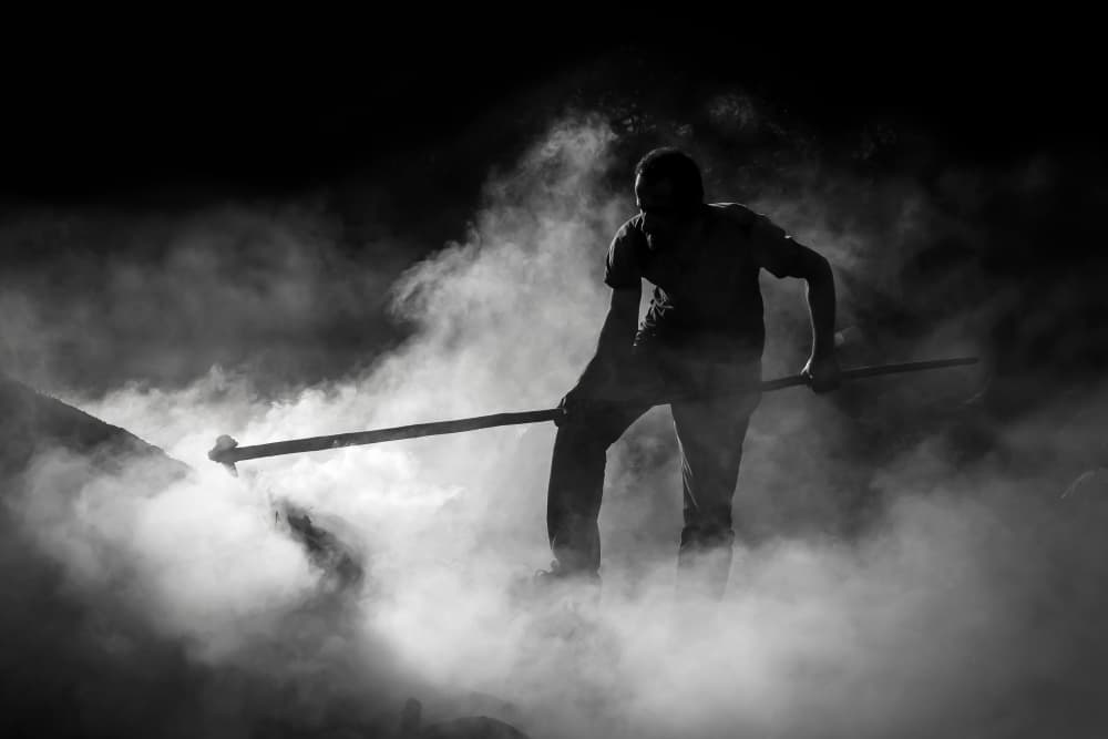 Industrial Worker Silhouette by Zühdü Bilgin — canvas wall art
