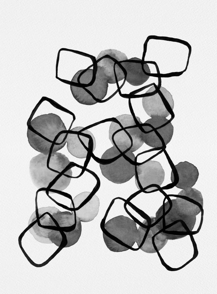 Overlapping Gray Shapes by Michele Channell — canvas wall art