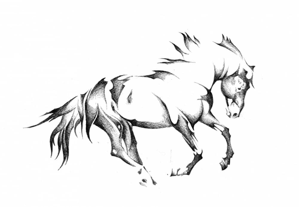 Galloping Horse Sketch by Kulik — canvas wall art