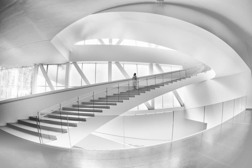 Elegant Curved Staircase by Michel Groleau — canvas wall art