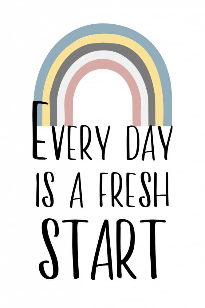 Fresh Start Rainbow Quote by Martina — canvas wall art