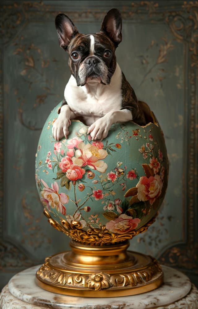 Whimsical Dog Easter Egg by DDiArte — canvas wall art