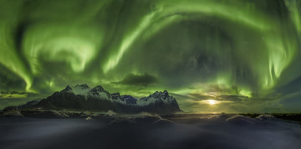 Northern Lights Mountain Glow by Peter Svoboda MQEP — canvas wall art