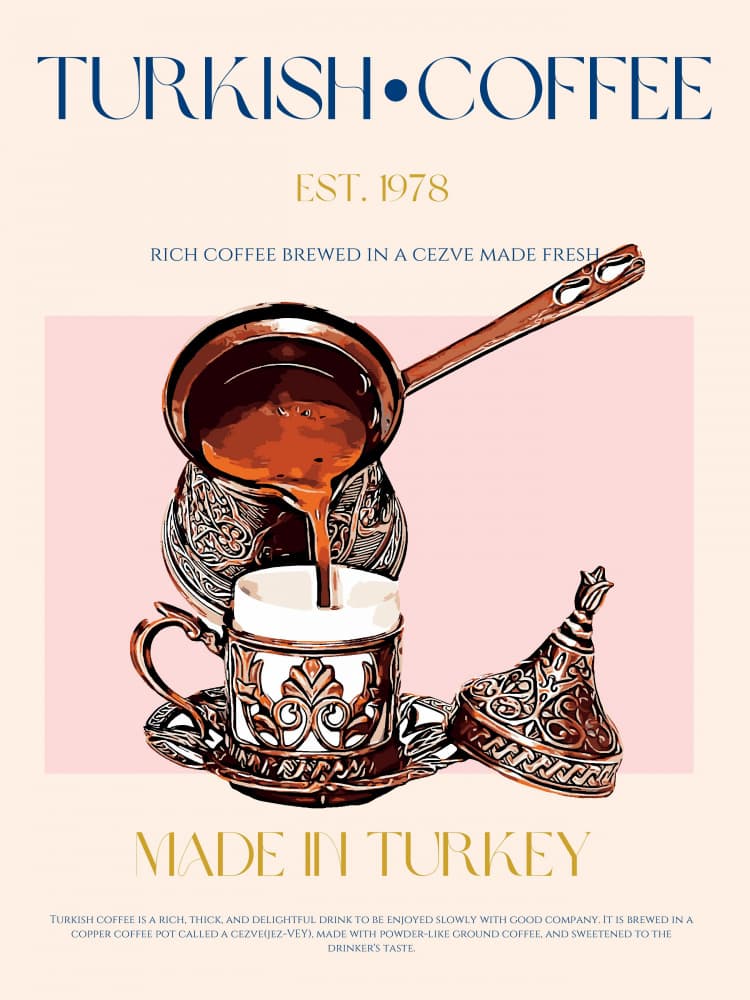 Traditional Turkish Coffee by Nazma Khokhar — canvas wall art
