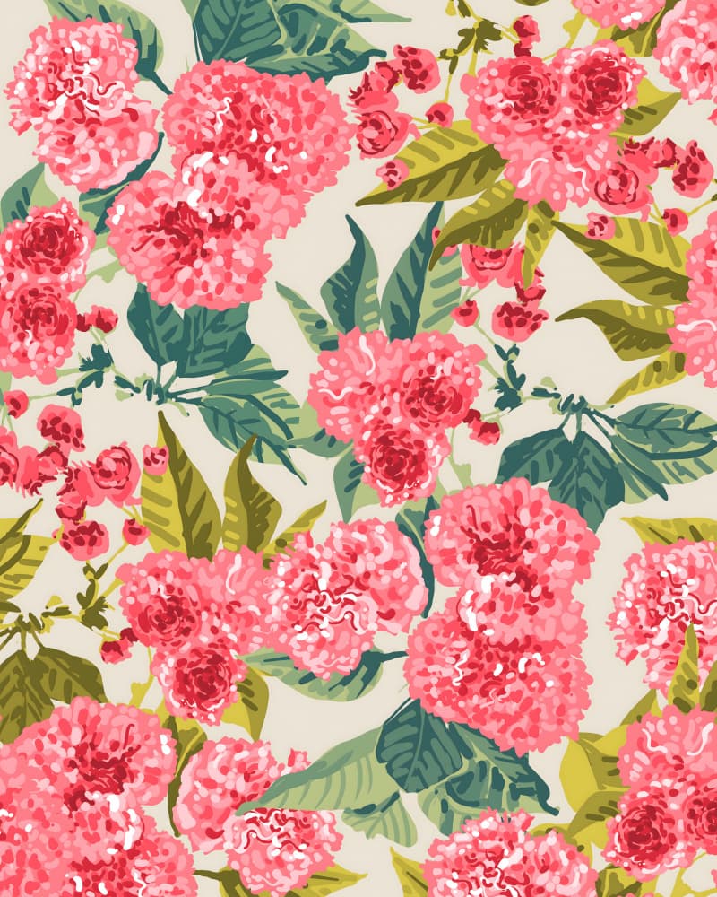 Painterly Pink Blooms by Uma Gokhale — canvas wall art