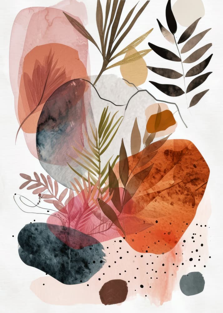 Earthy Abstract Botanicals by Justyna Jaszke — canvas wall art