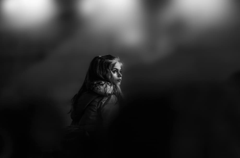 Thoughtful Girl Gaze by Oana Vasileniuc — canvas wall art