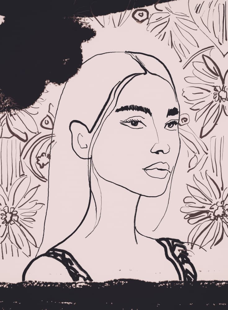Serene Floral Portrait by Beate Tubach — canvas wall art