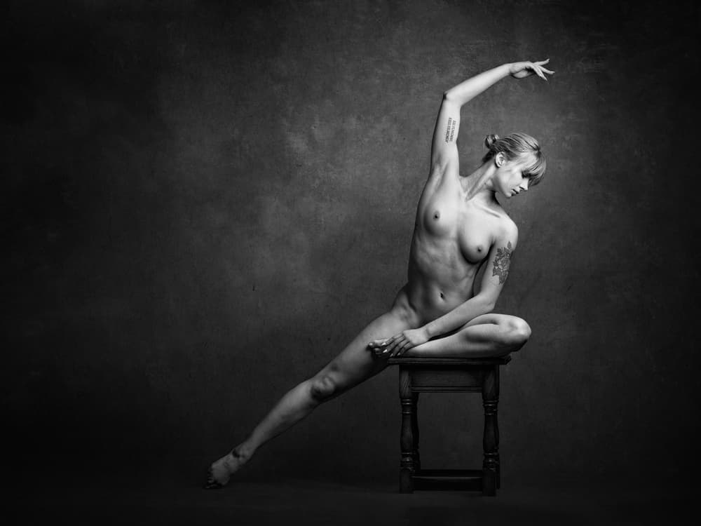 Graceful Nude Dancer by Luc Stalmans — canvas wall art