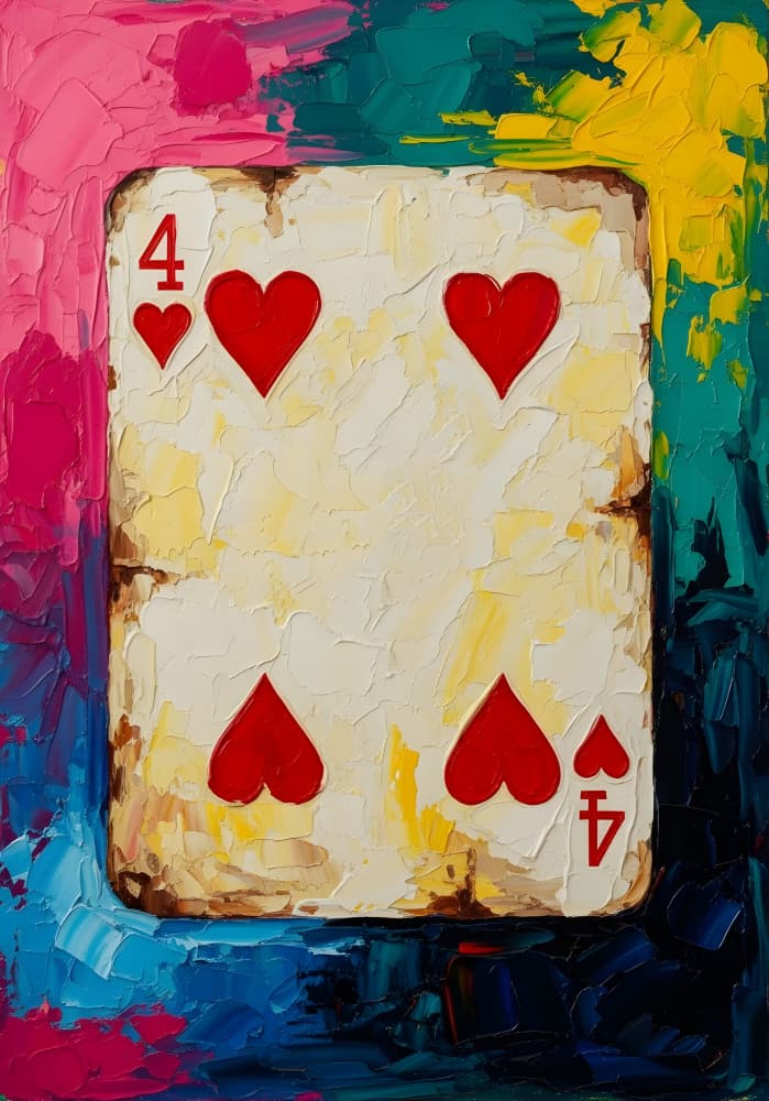 Colorful Four Of Hearts by HUGO — canvas wall art