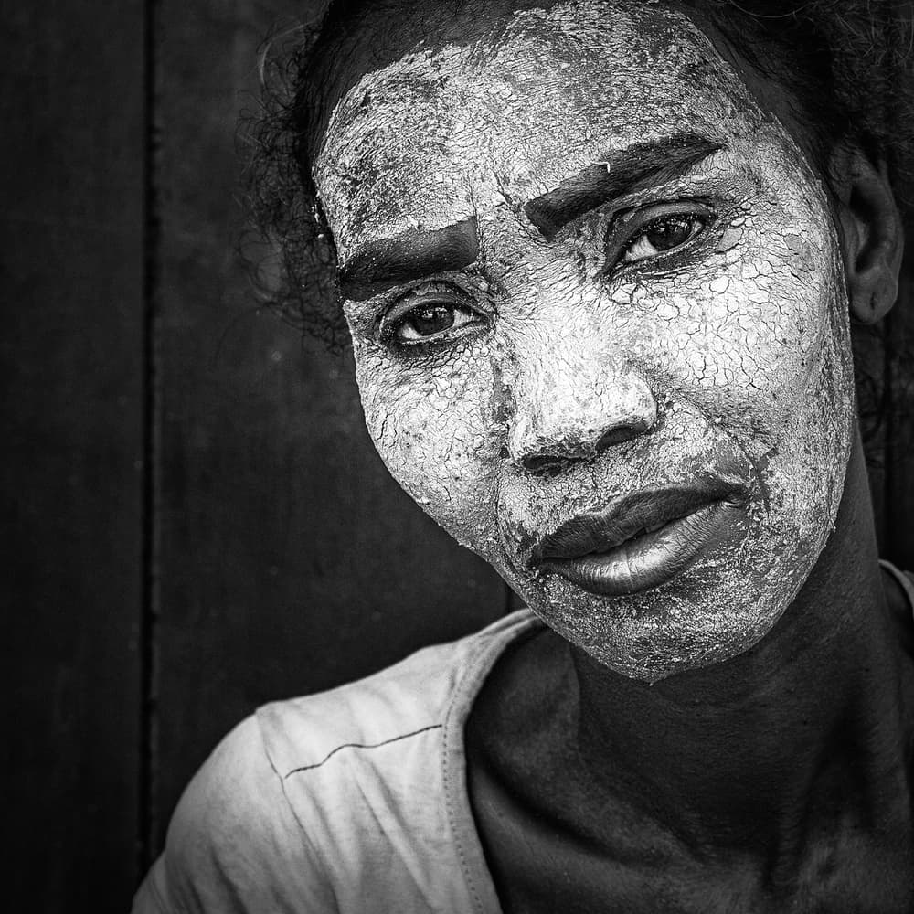 Myanmar Thanaka Portrait by Gloria Salgado Gispert — canvas wall art