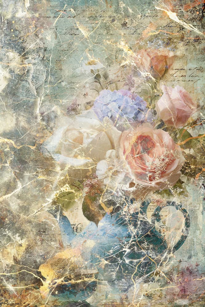Vintage Floral Teapot by Rafal Kulik — canvas wall art