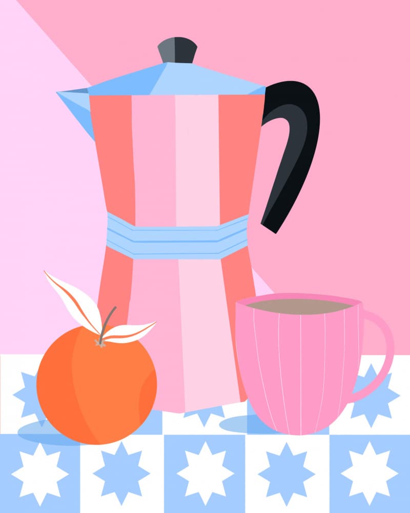 Still Life with Moka Pot by Melissa Donne — canvas wall art
