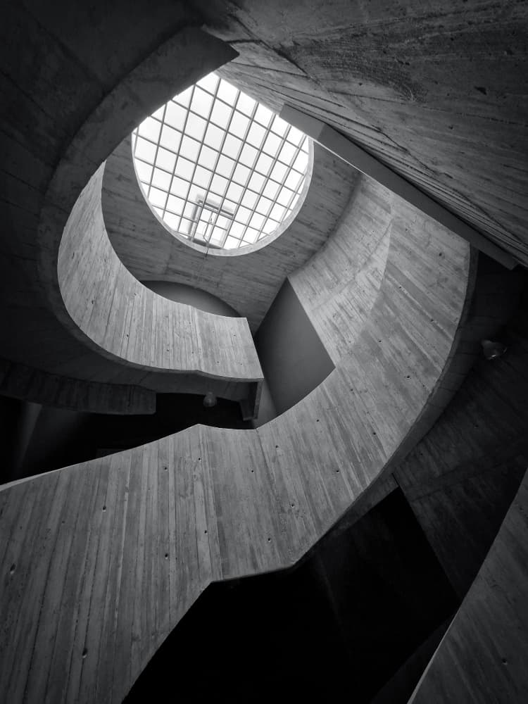 Brutalist Upward Spiral by Jorge Pimenta — canvas wall art