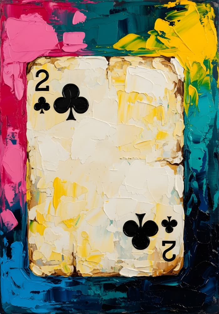 Textured Two of Clubs by HUGO — canvas wall art