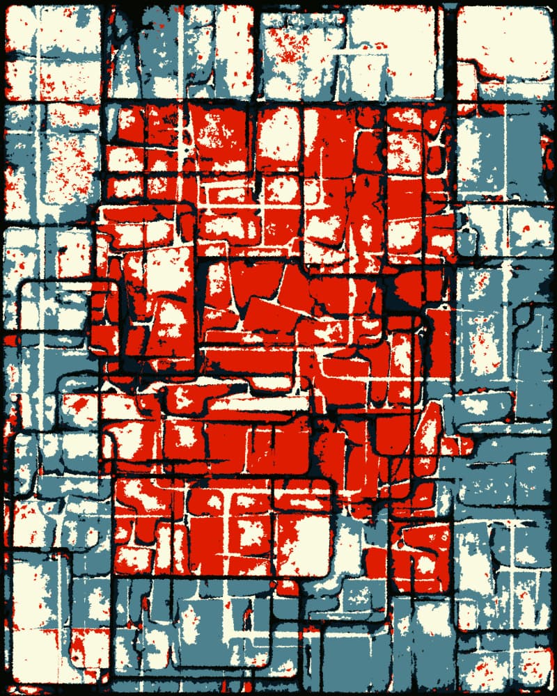 Distressed Urban Grid by Petr Strnad — canvas wall art