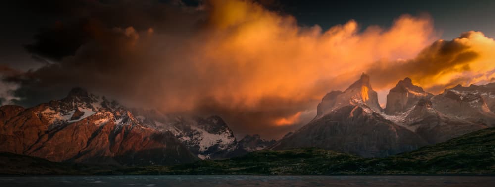 Torres del Paine Golden Hour by Bing Li — canvas wall art