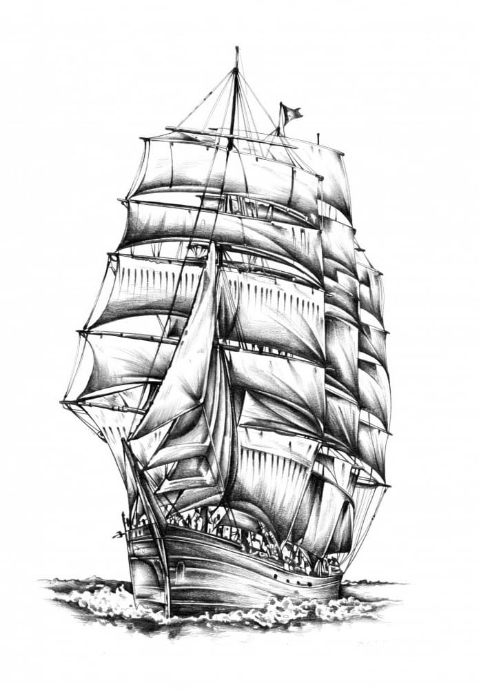 Majestic Sailing Ship by Kulik — canvas wall art
