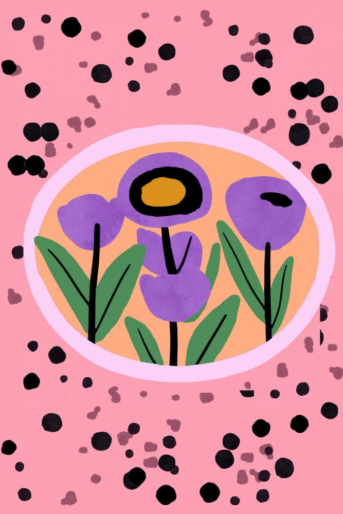 Cheerful Purple Blossoms by casa cartissi — canvas wall art
