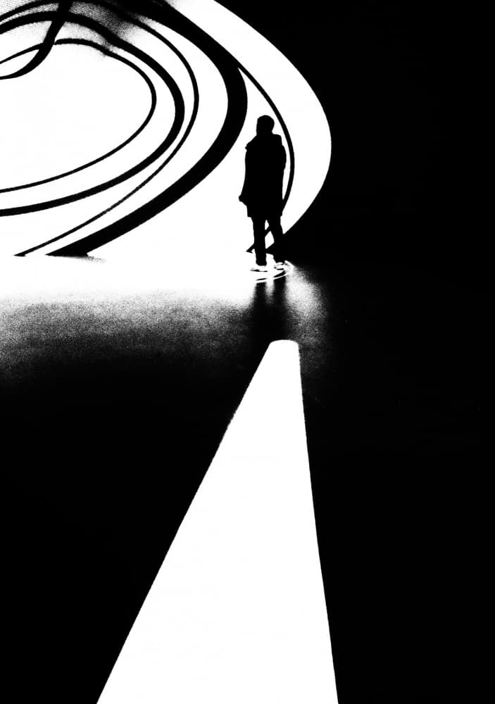 Figure in Abstract Architecture by Mi Young Choi — canvas wall art