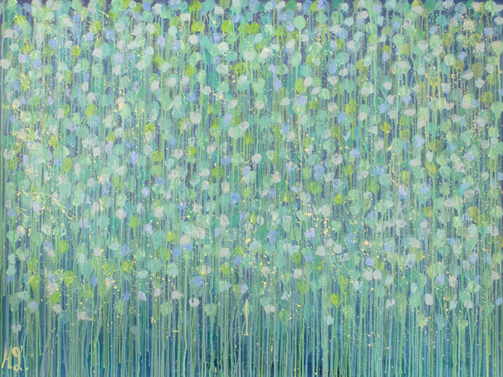 Golden Rain Drops by Helen Joynson — canvas wall art