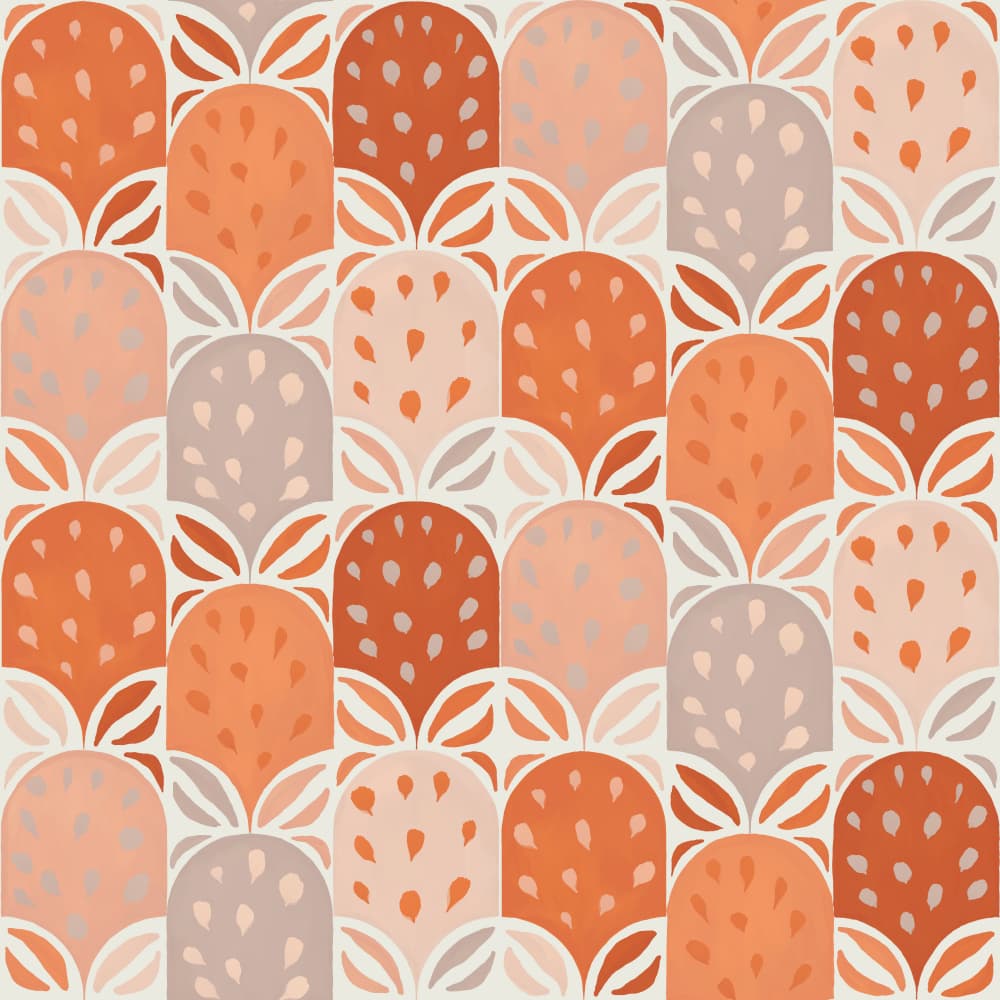 Warm Berry Arches by VOLHA RAMANCHUK — canvas wall art
