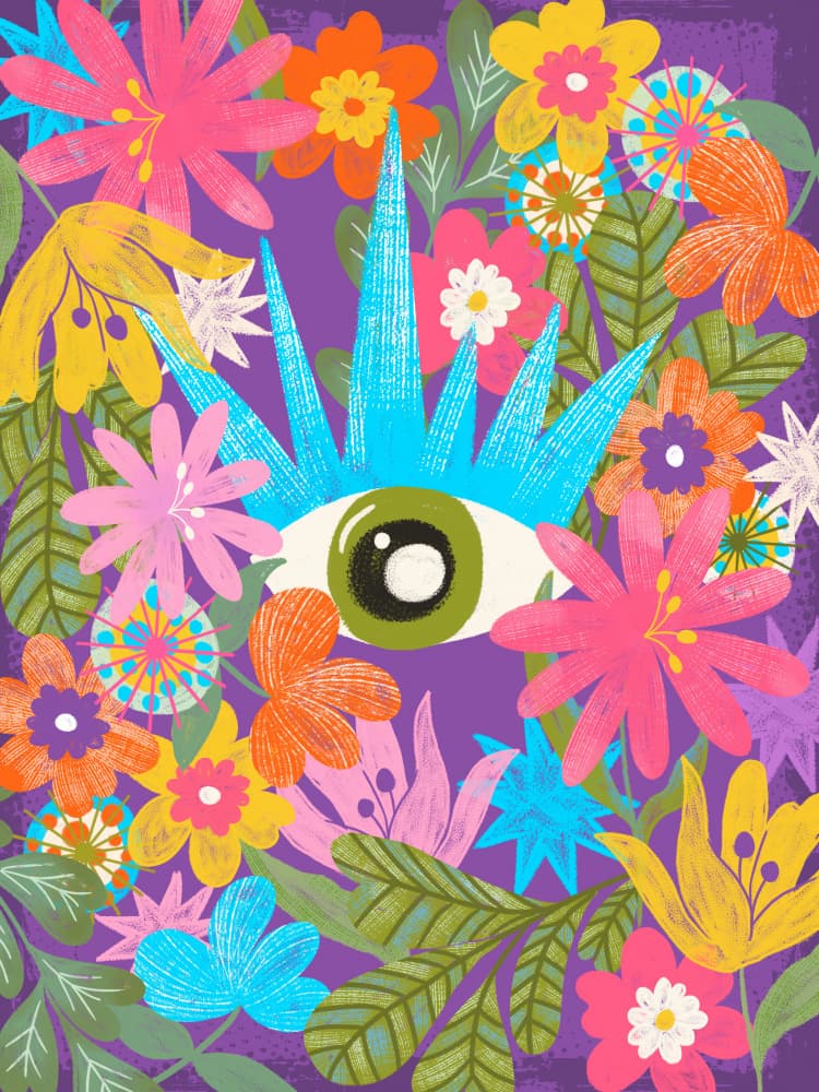 Whimsical Garden Eye by Regina Porto — canvas wall art